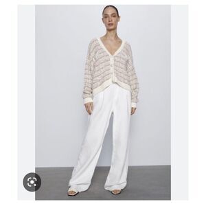ZARA Blogger Fave Metallic Jeweled‎ Cardigan Sz Small